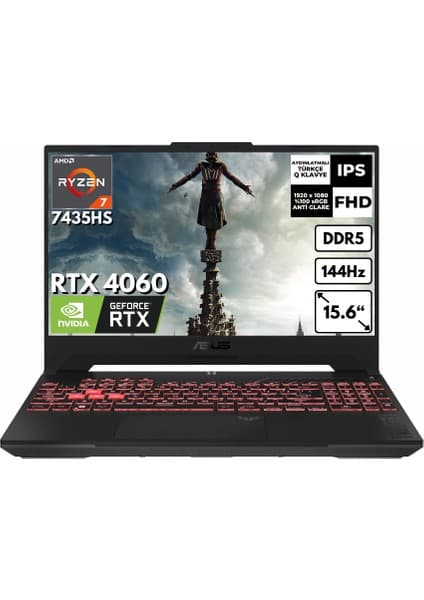 Asus Tuf Gaming A15 Ryzen 7-7435HS 32 GB 2 Tbssd 8gb RTX4060 15.6'' 144Hz Fhd Windows 11 Home FA507NVR-L16P512 BT34