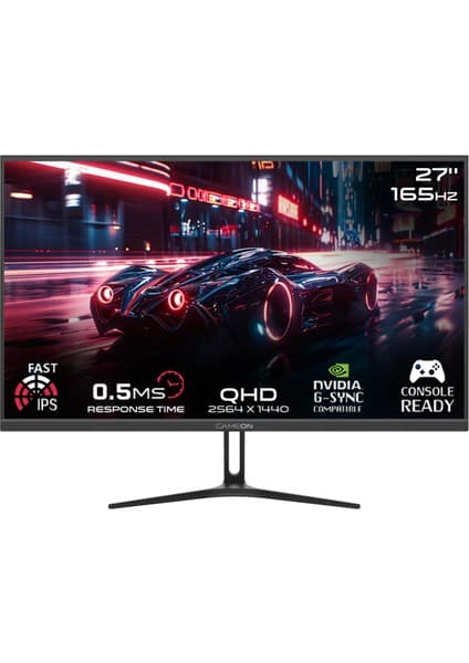 Gameon GOAE27QHD165IPS Pro 27" Qhd, 165Hz, Mprt 0.5ms, PS5DESTEKLI, Hızlı IPS Siyah Oyuncu Monitörü