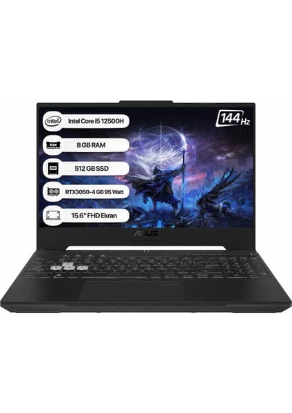 ASUS 15.6" TUF GAMING F15 FX507ZC4-HN158 CORE i5 12500H 8GB- 512GB M2 NVME- 4GB RTX3050 FDOS
