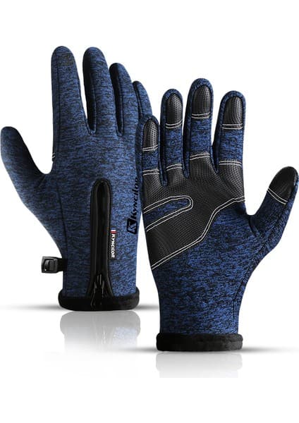 Liangduo Shop A0020BU Tarzı L Boyutu Kış Sonbahar Erkek Bisiklet Eldiveni Bisiklet Dokunmatik Ekran Yüksek Li Kalınlaşmak Sıcak Kadın Kaşmir Katı Bisiklet Eldiven Sürme Mitten (Yurt Dışından)