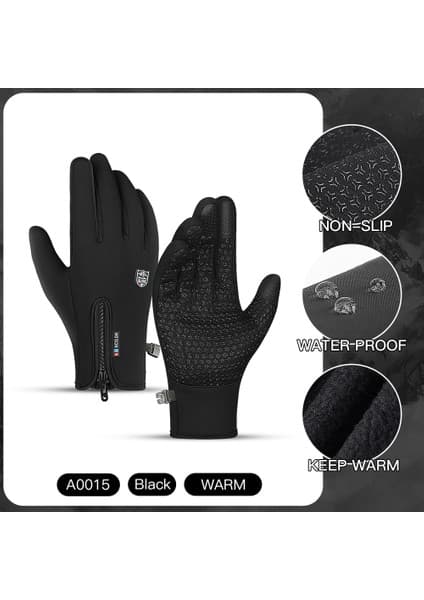 Liangduo Shop A0015-BK Tarzı L Boyutu Kış Sıcak Bisiklet Bisiklet Eldiveni Unisex Dokunmatik Ekran Bisiklet Açık Spor Kayak Kamp Yürüyüş Motosiklet Eldivenleri Tam Parmak (Yurt Dışından)