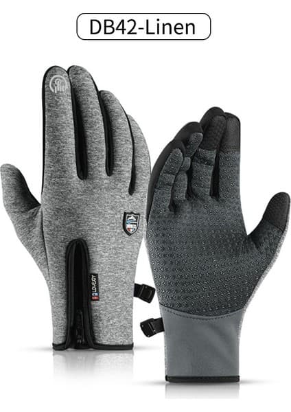 Liangduo Shop DB42-KETEN Tarzı Xl Boyutu Kış Su Geçirmez Bisiklet Eldiveni Erkekler Motosiklet Siyah Sıcak Tam Parmak Dokunmatik Ekran Eldiveni Mtb Bisiklet Açık Kayak Sürme (Yurt Dışından)