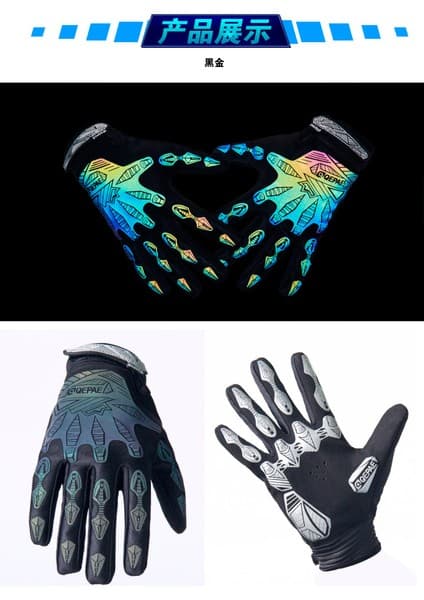 Liangduo Shop Siyah Stil M Boyutu Yeni Renkli Aydınlık Tam Parmak Bisiklet Kaymaz Mtb Mitten Yansıma Dazzle Mtb Yol Bisikleti Mtb Bisiklet Motosiklet Bisiklet Eldiveni (Yurt Dışından)
