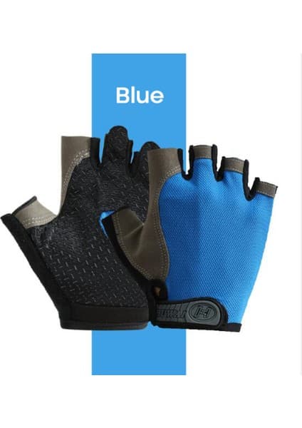 Liangduo Shop Mavi Stil S Beden Erkekler Kadınlar Için Bisiklet Eldiveni Kaymaz Yarım Parmak Mtb Bisiklet Motosikletçi Eldiven Parmaksız Taktik Spor Eldiveni Bisiklet Aksesuarları (Yurt Dışından)