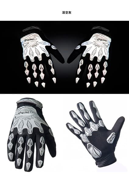 Liangduo Shop Gri Tarzı M Boyutu Yeni Renkli Aydınlık Tam Parmak Bisiklet Kaymaz Mtb Mitten Yansıma Dazzle Mtb Yol Bisikleti Mtb Bisiklet Motosiklet Bisiklet Eldiveni (Yurt Dışından)
