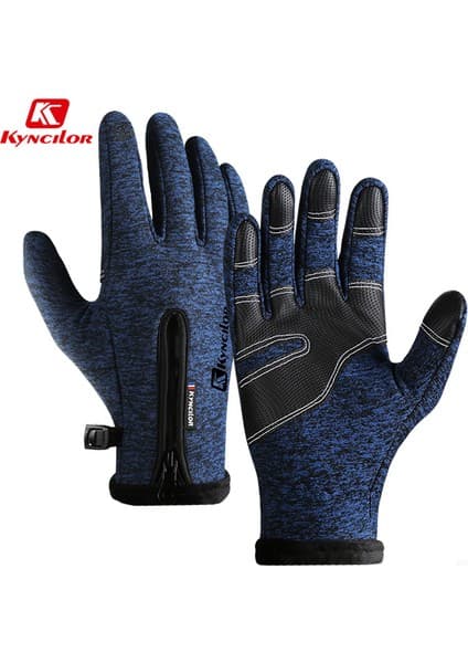 Liangduo Shop Mavi Stil M Boyutu Kyncilor Evrensel Kış Sıcak Bisiklet Eldiveni Dokunmatik Ekran Bisiklet Eldiveni Tam Parmak Su Geçirmez Bisiklet Eldiveni Spor Kayak Eldiveni (Yurt Dışından)