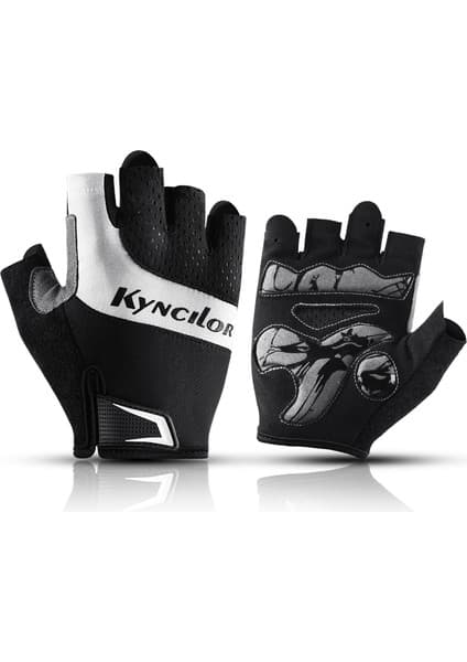 Liangduo Shop Siyah Stil Xl Boyutu Kaymaz Bisiklet Eldiveni Spor Güneş Koruyucu Bisiklet Erkekler ve Kadınlar Yarım Parmak Spor Kaymaz Nefes Bisiklet Eldiveni (Yurt Dışından)