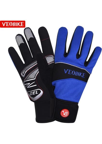 Liangduo Shop BG103MAVI Stil Xl Boyutu Veobike Dokunmatik Ekran Bisiklet Eldiveni Tam Parmak Kalın Polar Motosiklet Mtb Bisiklet Eldiven Bisiklet Eldiveni Kadın Guantes Ciclismo (Yurt Dışından)