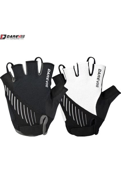 Liangduo Shop Beyaz Stil M Boyutu Darevıe Bisiklet Eldiveni Mtb Yarım Parmak Tayvan Ithal Jel Yastıklı Bisiklet Eldiveni Yüksek Li Darbeye Dayanıklı Bisiklet Eldiven Nefes (Yurt Dışından)