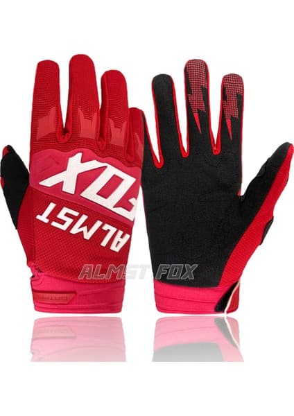 Liangduo Shop Kırmızı Stil L Boyutu Almst Fox Top Yarış Bisiklet Eldiveni Dağ Bisikleti Yol Bisikleti Motosiklet Eldivenleri Bmx Atv Mtb Enduro Eldiven Motokros Unisex (Yurt Dışından)