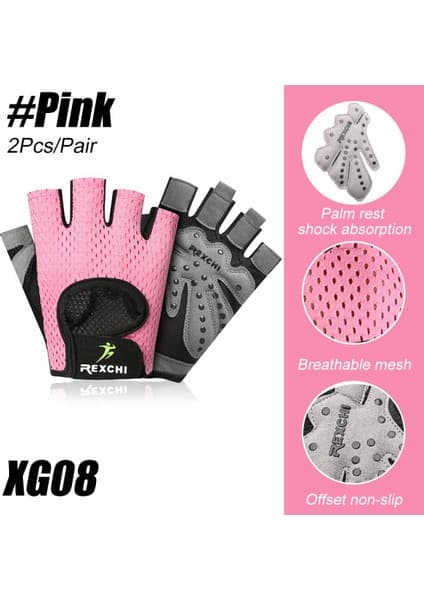 Liangduo Shop XG08-PEMBE Tarzı Xl Boyutu Hava Spor Salonu Egzersiz Eldiveni Erkek Kadın Nefes Bisiklet Eldiveni Fitness Eğitimi Halter Asılı Çekme Ups Tırmanma (Yurt Dışından)