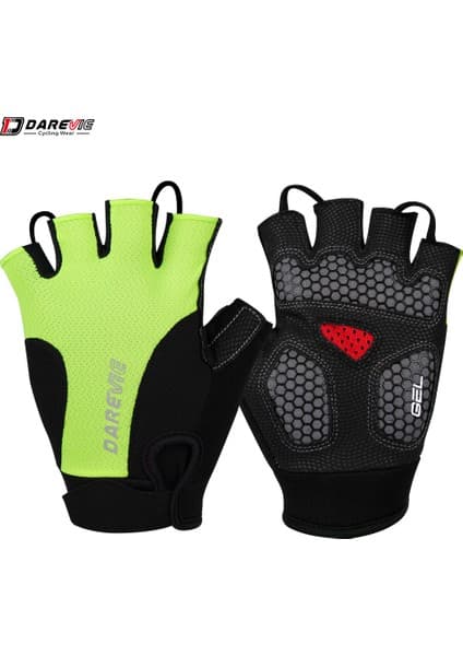 Liangduo Shop Sarı Stil Asya-Xxl Darevıe Mtb Bisiklet Eldiveni Jel Yastıklı Darbeye Dayanıklı Nefes Yarım Parmak Bisiklet Eldiveni Hızlı Kapalı Başparmak Ter Silecek Bisiklet Eldiveni (Yurt Dışından)