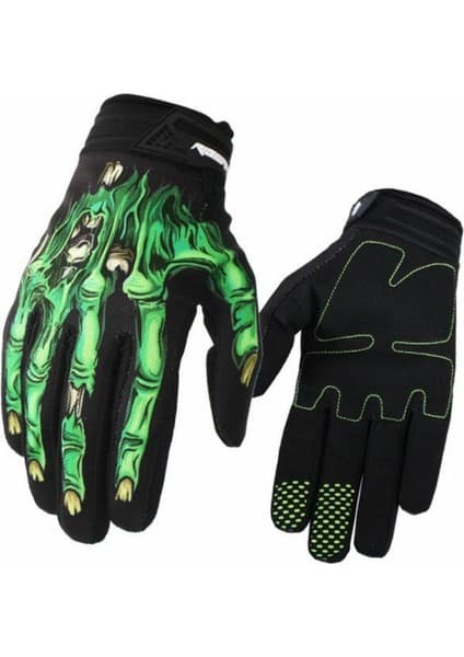 Liangduo Shop Yeşil Stil L Boyutu Bisiklet Eldivenleri Uzun Bisiklet Tam Parmak Eldiven Erkek Kadın Mtb Eldiven Guantes Ciclismo Bmx Dh Off Road Motokros Eldiven Kafatası Pembe (Yurt Dışından)