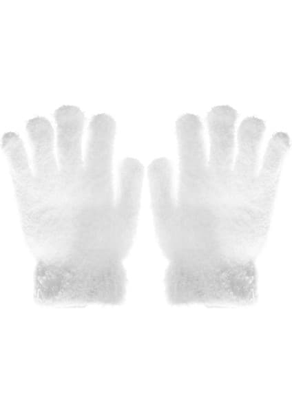 Liangduo Shop Beyaz Stil 2022 Tam Parmak Eldiven Sıcak Kalın Yumuşak Peluş Polar Bisiklet Eldiveni Sürüş Moda Kadın Erkek Kış Açık Eldivenler Bisiklet (Yurt Dışından)