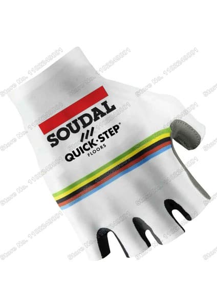 Liangduo Shop No.1 Stili L Boyutu 2023 Dünya Şampiyonu Soudal Hızlı Adım Bisiklet Eldiveni Erkekler Bisiklet Jel Yarım Parmak Eldiven Yol Bisikleti Eldivenler Jersey Mtb Maillot Gant (Yurt Dışından)