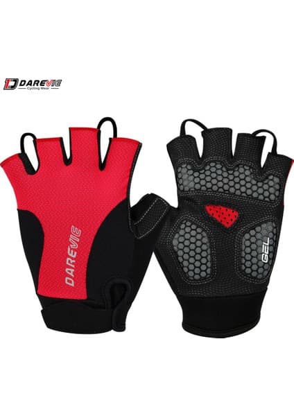 Liangduo Shop Kırmızı Stil Asya-M Darevıe Mtb Bisiklet Eldiveni Jel Yastıklı Darbeye Dayanıklı Nefes Yarım Parmak Bisiklet Eldiveni Hızlı Kapalı Başparmak Ter Silecek Bisiklet Eldiveni (Yurt Dışından)