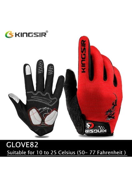 Liangduo Shop KHRED10 Tarzı Xxl Kıngsır Kış Sonbahar Dokunmatik Ekran Bisiklet Eldiveni Erkek Kadın Kaymaz Spor Bisiklet Eldiveni Darbeye Dayanıklı Tam Parmak Bisiklet Eldiveni (Yurt Dışından)