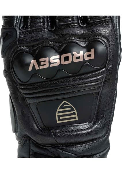 Prosev GL60 Carbon Titanyum Deri Motosiklet Eldiveni - Siyah 8