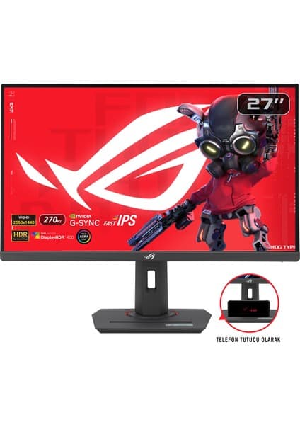 Asus Rog Strıx XG27ACMG 27 Hdr Gamıng Fast IPS Freesync Premıum G-Sync Uyumlu 2560X1440 1ms 270Hz 400CD Dp HDMI USB Vesa 3yıl Elmb Sync,pıvot Monitör