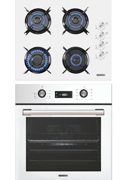 Kumtel Dijital 2'li Beyaz Ankastre Set (Fırın-Ocak)