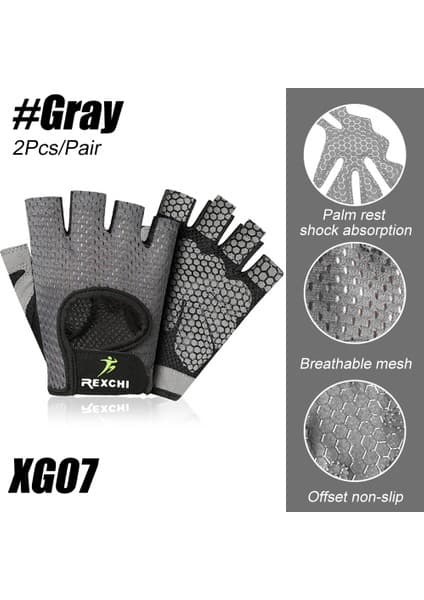 Liangduo Shop XG07-GRI Tarzı L Boyutu 1 Çift Spor Eldiveni Spor Ağırlık Kaldırma Eldiveni Vücut Geliştirme Eğitimi Spor Eldivenleri Egzersiz Yarım Parmak El Koruyucu Erkek Kadın (Yurt Dışından)