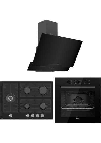 Ferre Flowart Bl Modüler Seriisi 3'lü Ankastre Set ( QBL62CS-BL135-D063 )