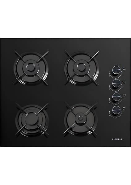 Luxell Siyah Cam 4 Gözlü Gazlı Ankastre Ocak (LUXELL.3001OG0TSTR40)