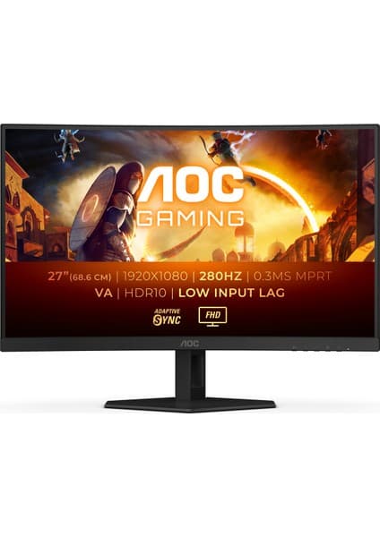 AOC C27G4ZXE 27" 280 Hz 0,3 Ms Freesync HDR10 Fast Va Curved Oyuncu Monitör