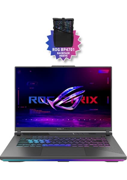 Asus Rog Strix G16 G614PR-RV051 12GB RTX5070 Ti Ryzen 9 8940HX  32GB Ram 1tb SSD 16 Inç Wuxga 165Hz Taşınabilir Bilgisayar