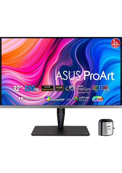 Asus Proart PA32UCG-K 32 4K Mini LED iPS Freesync Hdr 3840X2160 5ms 120HZ Thunderbolt 3 Dp HDMi USB mm Vesa 3yil Hlg,dobly Vision, Donanim Kalibrasyonu, UHD Premium