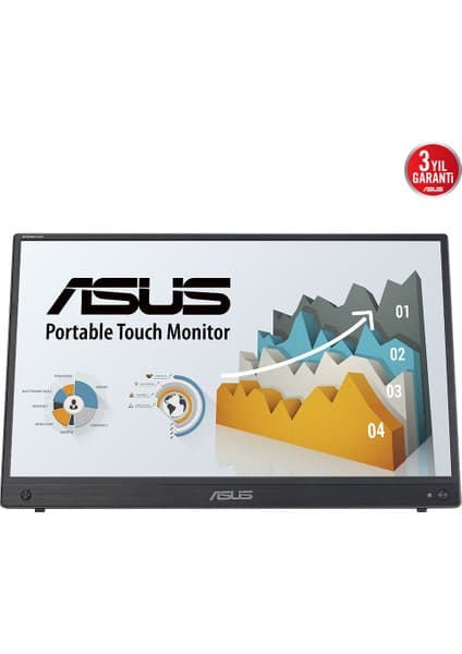 Asus Zenscreen MB16AMTR Portable 15.6 IPS 1920X1080 5ms Mini-Hdmı Usb-C mm 3yıl 10 Parmak Dokunmatık, Dahılı Batarya, Usb-C To A Adaptor, Eyecare Tasınabılır USB Monıtor