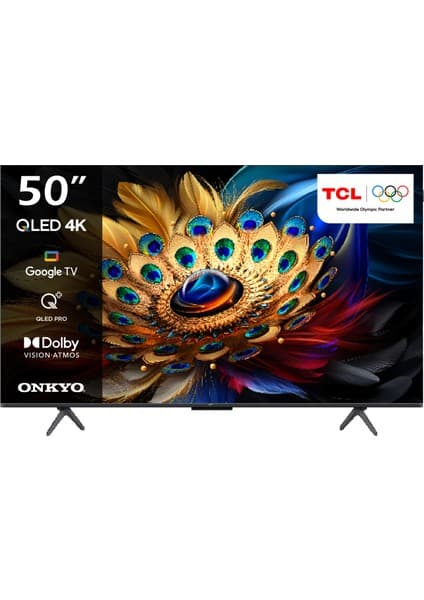 TCL 50C655 50'' 126 Ekran Uydu Alıcılı 4K Ultra HD Google QLED TV