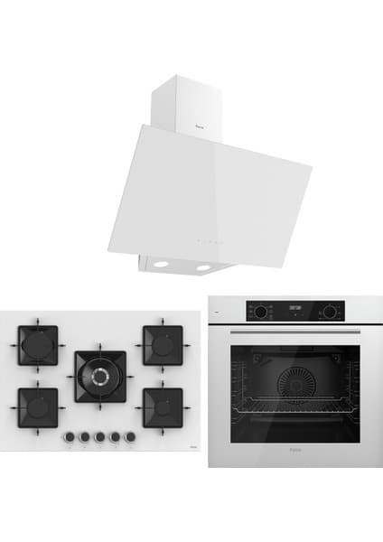 Ferre Flowart Florenz Plus Beyaz 3'lü Ankastre Set ( QBL63CB-SS036-D078 )