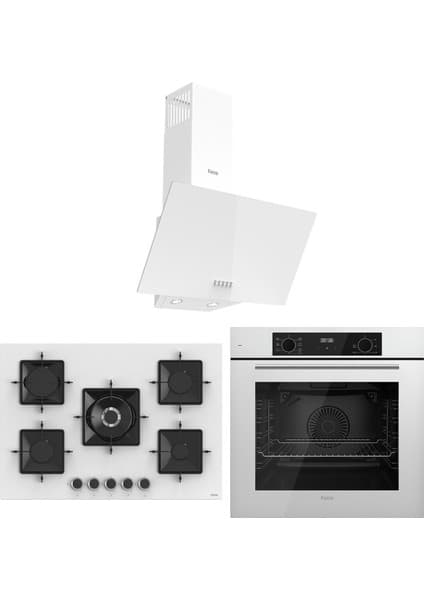 Ferre Flowart Florenz Essential Beyaz 3'lü Ankastre Set ( QBL63CB-SS036-D087 )