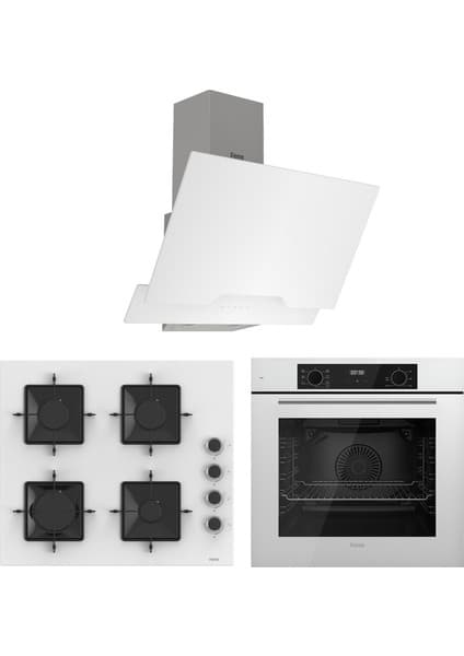 Ferre Flowart Ventora Pro Beyaz 3'lü Ankastre Set ( QBL63CB-SS206-D064 )