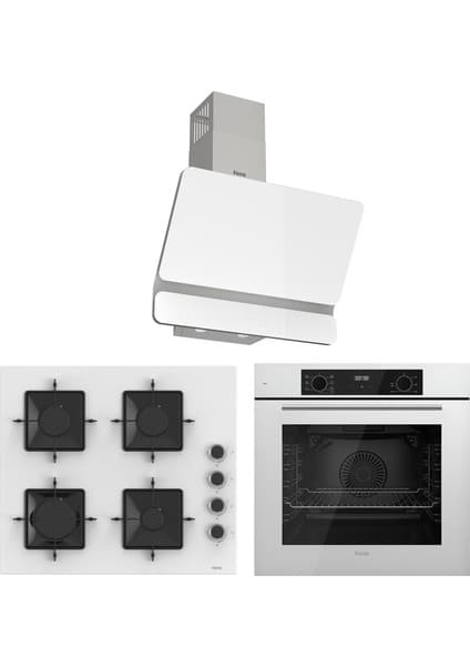 Ferre Flowart Ventora Elite Beyaz 3'lü Ankastre Set ( QBL63CB-SS206-D081 )