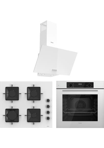 Ferre Flowart Ventora Essential Beyaz 3'lü Ankastre Set ( QBL63CB-SS206-D087 )