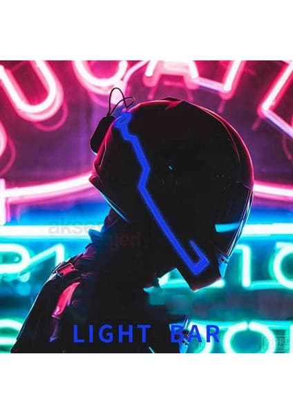 Mediterian Motosiklet Kask Ledi Mavi Renk - 3 Farklı Mod - Motosiklet Renkli Ikaz Ledi