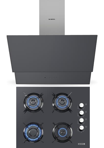 Kumtel Antrasit 2'li Ankastre Cam Set (DA6-835 + KO-40TAHDF)