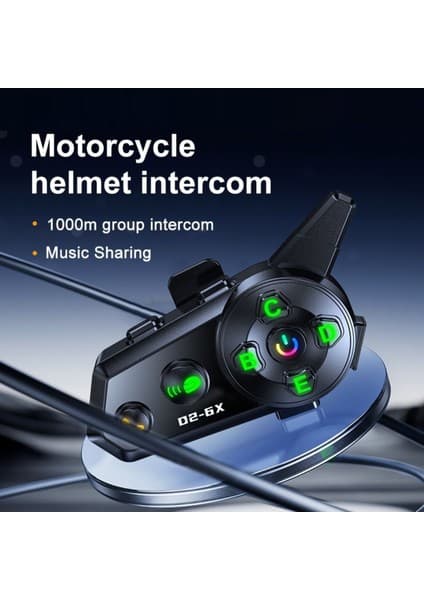 Ensiga 6 Kişi Eşleşmeli 2 Kişi Uyumlu Konuşmalı Motosiklet Intercom 500M Mesafeli Müzik Paylaşımlı