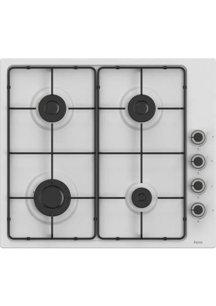 Ferre EL066 Beyaz Emaye Ankastre Ocak (Emaye Izgara)