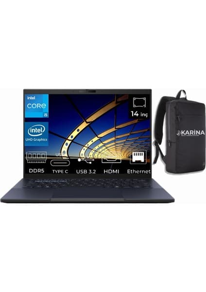 Asus Expertbook  I5-1340P B3404CVA-I5161TBB0D-10 48GB 2tb Intel UHD Graphics Freedos 14\