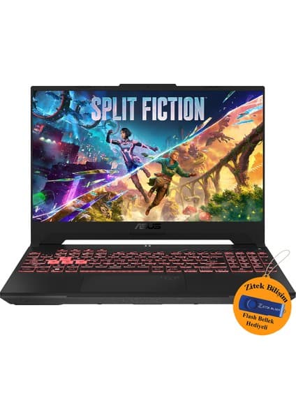 Asus Tuf Gamıng F15 R5-7535HS 64 GB Ram 1 Tb SSD RTX4060 15.6 144Hz Dos FA507NV-LP104 ZI710 + Zitek 16 GB Flash Bellek