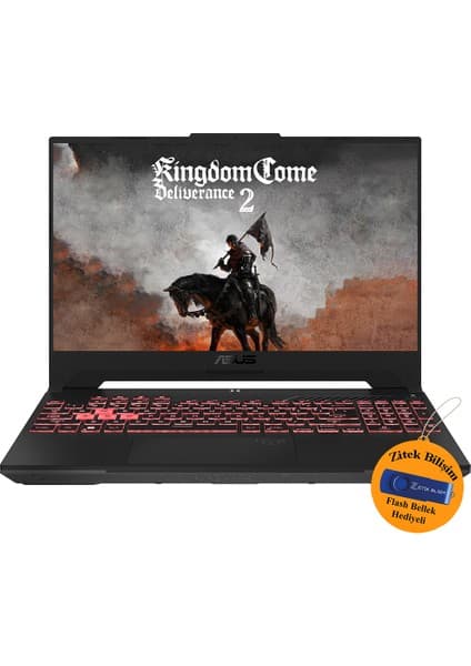 Asus Tuf Gamıng A15 R5-7535HS 16 GB Ram 512 GB SSD RTX4060 15.6 144Hz Dos FA507NV-LP105 ZI700 + Zitek 16 GB Flash Bellek