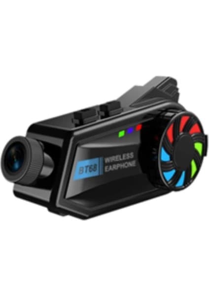 Serreha BT68 Kameralı Intercom Motosiklet Bluetooth Kask Kulaklık Ses Kontrolü 1080P Video Kayıt Interkom