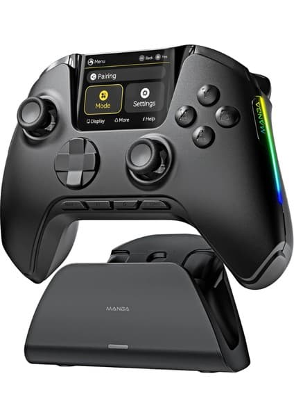 Kontorland Manba One Kablosuz Gamepad Siyah – 2” Ekran, Manyetik Stand, Pc/switch/android/ios Desteği