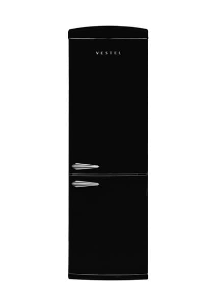 Vestel Retro NFK37211 Siyah 330 Lt No-Frost Buzdolabı