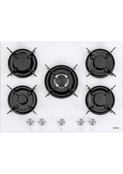 Vestel AO-71159 B Dg-W 70 cm 5 Gözü Gazlı (1 Gözü Wok'lu) Ankastre Ocak