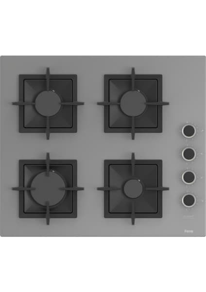 Ferre SC208 Gri Cam Ankastre Ocak (Döküm Izgara)