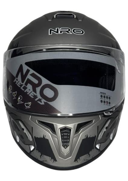 NRO Full Face Motosiklet Kaskı Nardo Grey Croco X2 8